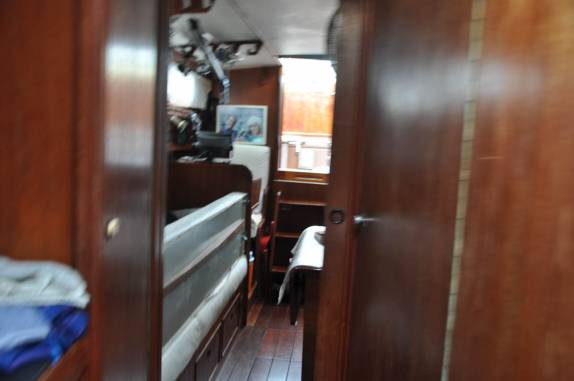 Vista a partir do nosso quarto da parte interna do veleiro que nos levou da Colômbia para o Panamá